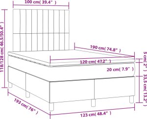 vidaXL Łóżko kontynentalne z materacem, ciemnobrązowe, 120x190 cm 9