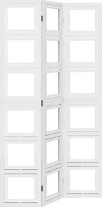 vidaXL Parawan pokojowy, 3-panelowy, biały, lite drewno paulowni 2