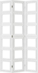 vidaXL Parawan pokojowy, 3-panelowy, biały, lite drewno paulowni 5