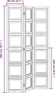 vidaXL Parawan pokojowy, 3-panelowy, biały, lite drewno paulowni 9