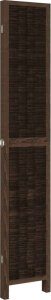vidaXL Parawan pokojowy, 4-panelowy, ciemny brąz, lite drewno paulowni 5