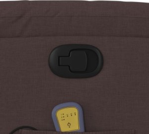 vidaXL Rozkładany fotel masujący, ciemnobrązowy, obity tkaniną 10