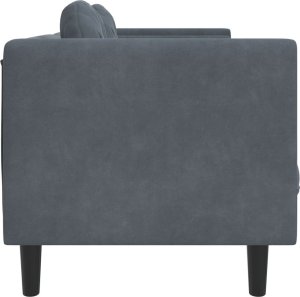 vidaXL Sofa 2-osobowa z poduszkami, ciemnoszara, aksamit 5
