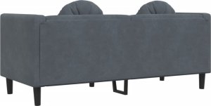 vidaXL Sofa 2-osobowa z poduszkami, ciemnoszara, aksamit 6