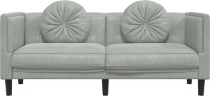 vidaXL Sofa 2-osobowa z poduszkami, jasnoszara, aksamit 4