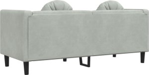 vidaXL Sofa 2-osobowa z poduszkami, jasnoszara, aksamit 6