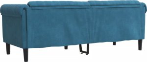 vidaXL Sofa 3-osobowa, niebieska, tapicerowana aksamitem 6