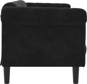 vidaXL Sofa 3-osobowa, czarna, tapicerowana aksamitem 5