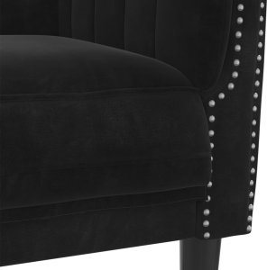 vidaXL Sofa 3-osobowa, czarna, tapicerowana aksamitem 7