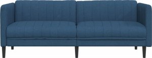 vidaXL Sofa 3-osobowa, niebieska, tapicerowana tkaniną 3