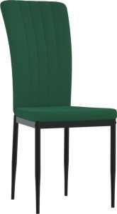 vidaXL Krzesła stołowe, 4 szt., ciemnozielone, obite aksamitem 3