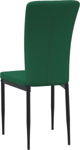 vidaXL Krzesła stołowe, 4 szt., ciemnozielone, obite aksamitem 6