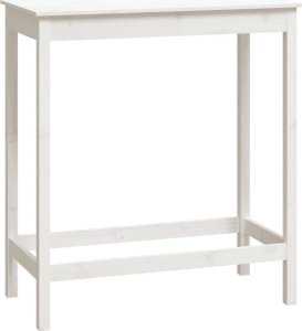 vidaXL Stolik barowy, biały, 100x50x110 cm, lite drewno sosnowe 2