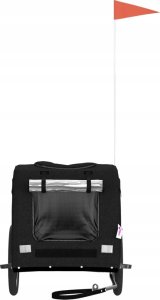 vidaXL Przyczepka rowerowa dla psa, czarna, tkanina Oxford i żelazo 3