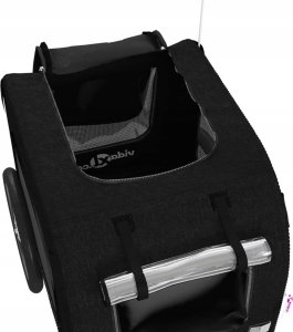 vidaXL Przyczepka rowerowa dla psa, czarna, tkanina Oxford i żelazo 8