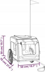 vidaXL Przyczepka rowerowa dla psa, czarna, tkanina Oxford i żelazo 10