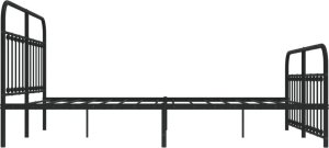 vidaXL Metalowa rama łóżka z wezgłowiem i zanóżkiem, czarna, 183x213cm 7