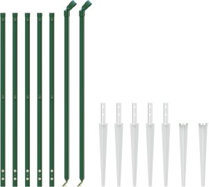 vidaXL Ogrodzenie z siatki, z kotwami, zielone, 1x10 m 3