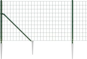 vidaXL Ogrodzenie z siatki, z kotwami, zielone, 1x10 m 4