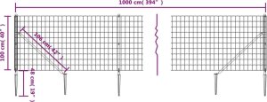 vidaXL Ogrodzenie z siatki, z kotwami, zielone, 1x10 m 5