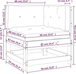 vidaXL Siedzisko narożne z poduszkami, lite drewno sosnowe 9