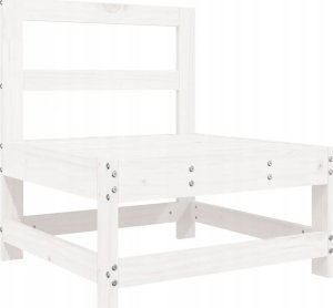 vidaXL Fotel ogrodowy z poduszkami, biały, lite drewno sosnowe 14