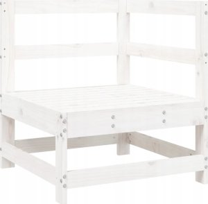 vidaXL Fotel ogrodowy z poduszkami, biały, lite drewno sosnowe 21