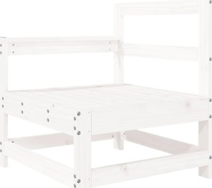 vidaXL Fotel ogrodowy z poduszkami, biały, lite drewno sosnowe 6