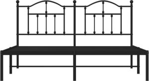 vidaXL Metalowa rama łóżka z wezgłowiem, czarna, 183x213 cm 5