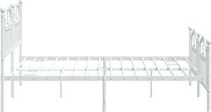 vidaXL Metalowa rama łóżka z wezgłowiem i zanóżkiem, biała, 183x213 cm 6