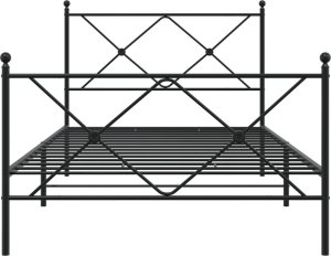 vidaXL vidaXL Metalowa rama łóżka z wezgłowiem i zanóżkiem, czarna, 100x190cm 4