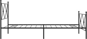 vidaXL vidaXL Metalowa rama łóżka z wezgłowiem i zanóżkiem, czarna, 100x190cm 5