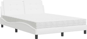 vidaXL vidaXL Łóżko z materacem, białe, 120x200 cm, sztuczna skóra 2