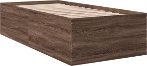 vidaXL vidaXL Rama łóżka, brązowy dąb, 75x190 cm, materiał drewnopochodny 6