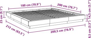 vidaXL vidaXL Rama łóżka, biała, 180x200 cm, materiał drewnopochodny 9