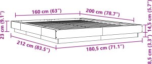 vidaXL Rama łóżka, biała, 160x200 cm, materiał drewnopochodny 9