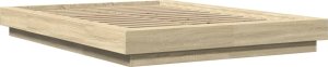 vidaXL vidaXL Rama łóżka, dąb sonoma, 140x190 cm, materiał drewnopochodny 2