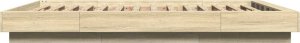 vidaXL vidaXL Rama łóżka, dąb sonoma, 140x190 cm, materiał drewnopochodny 5