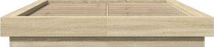 vidaXL vidaXL Rama łóżka, dąb sonoma, 140x200 cm, materiał drewnopochodny 4