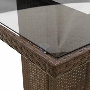 vidaXL 7-cz. zestaw mebli ogrodowych, z poduszkami, brązowy, rattan PE 8