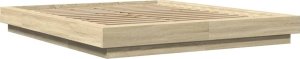 vidaXL vidaXL Rama łóżka, dąb sonoma, 150x200 cm, materiał drewnopochodny 2