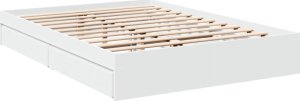 vidaXL vidaXL Rama łóżka z szufladami, biała, 160x200 cm 2