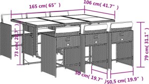 vidaXL vidaXL 7-cz. zestaw mebli ogrodowych z poduszkami, beżowy, polirattan 8