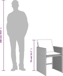 vidaXL vidaXL 11-cz. zestaw mebli do ogrodu z poduszkami jasnoszary rattan PE 10
