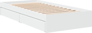 vidaXL vidaXL Rama łóżka z szufladami, biała, 75x190 cm 3
