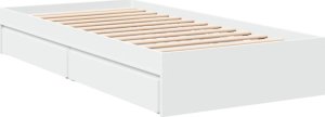 vidaXL vidaXL Rama łóżka z szufladami, biała, 75x190 cm 6