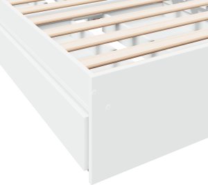 vidaXL vidaXL Rama łóżka z szufladami, biała, 75x190 cm 8