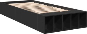 vidaXL vidaXL Rama łóżka, czarna, 90x200 cm, materiał drewnopochodny 3