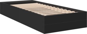 vidaXL vidaXL Rama łóżka, czarna, 90x200 cm, materiał drewnopochodny 6