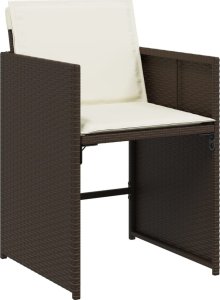 vidaXL vidaXL 9-cz. zestaw mebli ogrodowych z poduszkami, brązowy, rattan PE 4